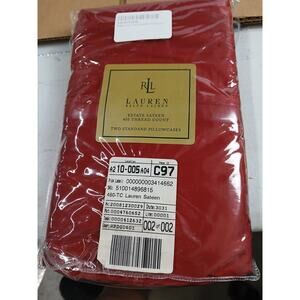 NWT Lauren Ralph Lauren 2 Standard Pillowcases 450 Thread Count Soft Bedding